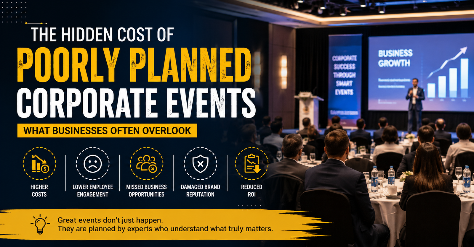 Corporate event conference with business professionals discussing event planning